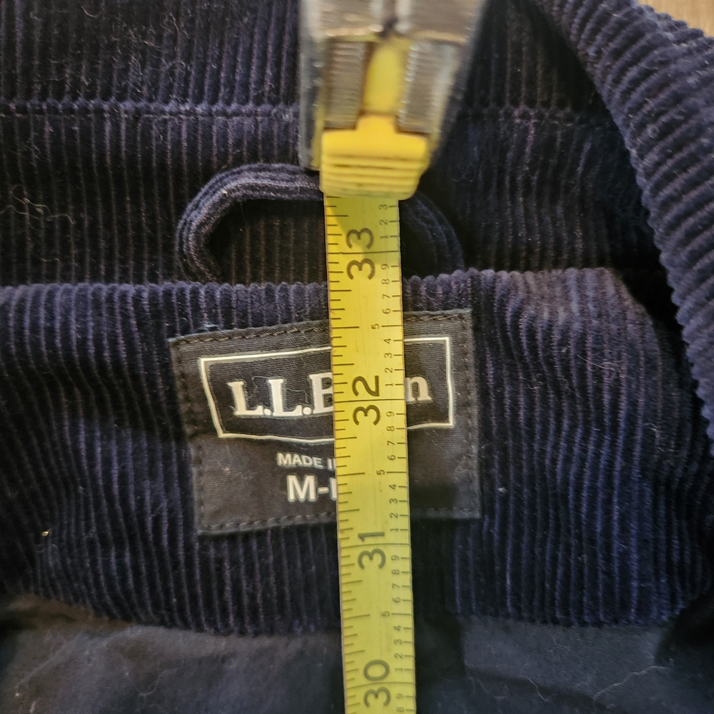 Women's Double Breasted Navy Blue Corduroy Belted Trenchcoat Size Medium - Picture 14 of 14
